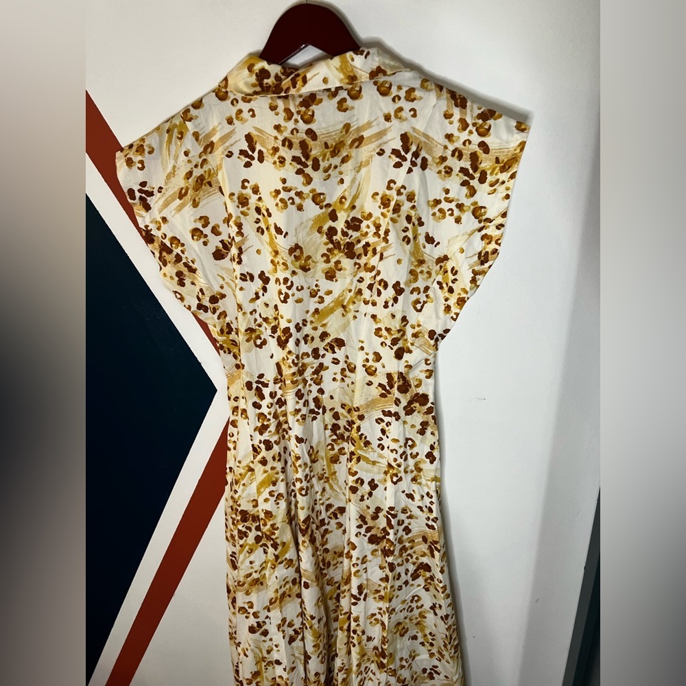 Flying Tomato White Dress with Mustard and Brown Floral Print - Picture 5 of 5